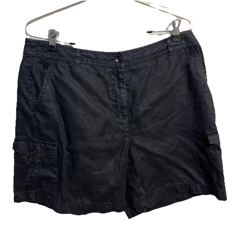 Classic Linen J. Jill Black Cargo Shorts with Casual Style Size 12
